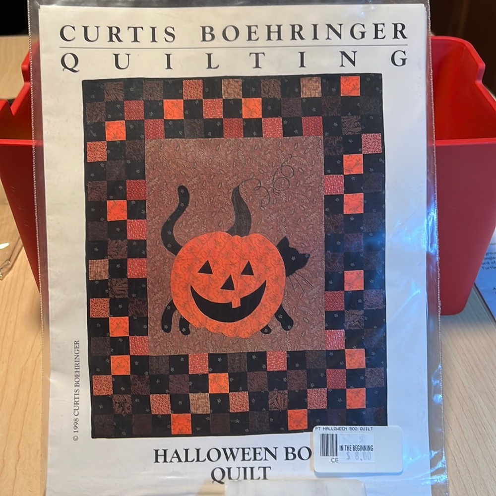 Curtis Boehringer Quilting Halloween Boo Quilt pattern uncut